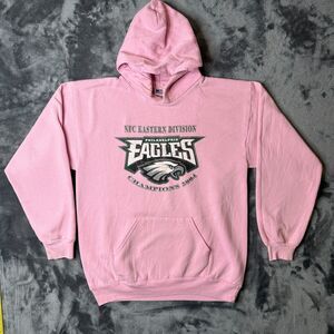 Vintage Y2K NFL Philadelphia Eagles Long Sleeve Pink Pullover Large 2004 Hoodie